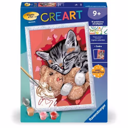 CreArt Kids 18x24cm Chaton et son nounours Kit de peinture par numéros Numéro dArt Dès 9 ans 25838 Ravensburger