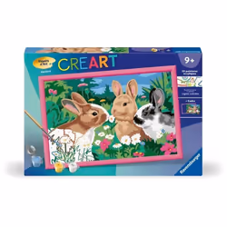 CreArt Kids 31x21cm Lapins dans le pré Kit de peinture par numéros Numéro dArt Dès 9 ans 25847 Ravensburger