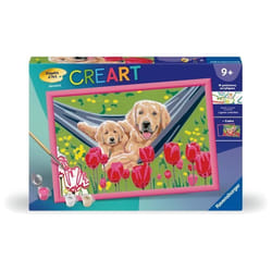 CreArt Kids 31x21cm Labrador et tulipes Kit de peinture par numéros Numéro dArt Dès 7 ans 25852 Ravensburger