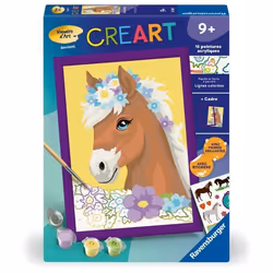 CreArt Kids 18x24cm Cheval fleuri Kit de peinture par numéros Numéro dArt Dès 7 ans 25906 Ravensburger