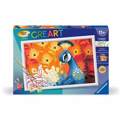 CreArt Kids 31x21cm Paon Kit de peinture par numéros Numéro dArt Dès 9 ans 25907 Ravensburger