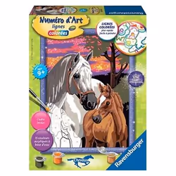 Ravensburger Numéro D'Art - Moyen - Chevaux Au Coucher De Soleil