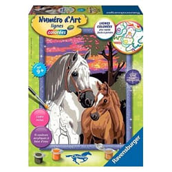 Ravensburger Numéro D'Art - Moyen - Chevaux Au Coucher De Soleil