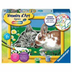 Ravensburger Numéro D'Art - Petit - Chaton Et Son Compagnon Le Lapin