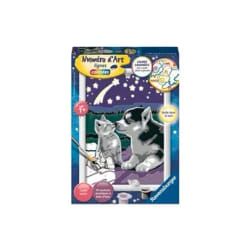 Ravensburger Numéro D'Art - Petit - Chiot Husky Et Son Compagnon Le Chaton