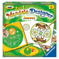 Ravensburger - Mandala Designer 2 en 1 - Horses - Loisirs créatifs pour enfants dès 6 ans