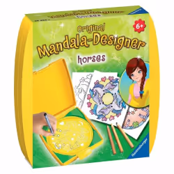 Ravensburger 29986 Mini Mandala Designer - Set de dibujo y diseño temática de caballos [Importado de Alemania], 6 an(s)