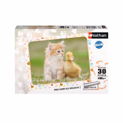 Nathan Puzzle 30 p - Chaton roux et bébé canard, 30 pièce(s), 4 an(s)