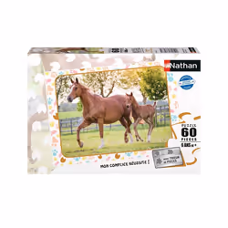 Nathan Puzzle 60 p - Maman et bébé cheval, 60 pièce(s), 6 an(s)