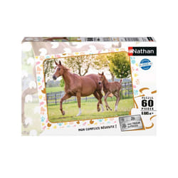 Nathan Puzzle 60 p - Maman et bébé cheval