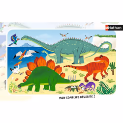 Nathan Puzzle cadre 15 p - Les dinosaures du Jurassique, 15 pièce(s), 3 an(s)