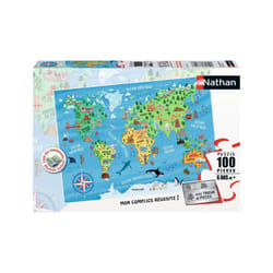 Nathan Puzzle 100 p - Carte du monde des monuments