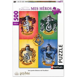 Puzzle 500 pièces Harry Potter - Les quatre blasons de Poudlard - Nathan