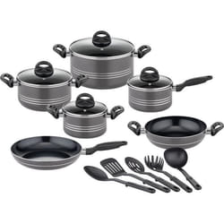 Batterie de cuisine - Induction - GSW - MILANO GREY - 15 pièces - Aluminium massif - Gris