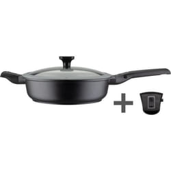 Poele a frire 28 cm Easy Click en aluminium et plastique avec couvercle en verre - GSW - 167833 - Noir