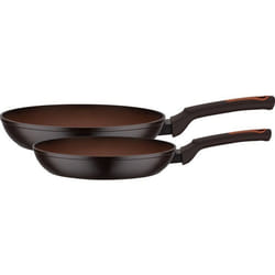 Set de 2 poêles - Induction - GSW - TERRA - Ø 24 et 28 cm - Aluminium forgé 3 mm - Rouge