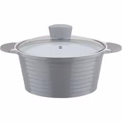 Faitout fonte daluminium - GSW - BOLERO - 28 cm - Induction - Gris / Blanc
