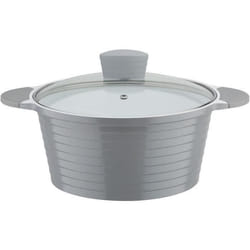 Faitout fonte daluminium - GSW - BOLERO - 28 cm - Induction - Gris / Blanc