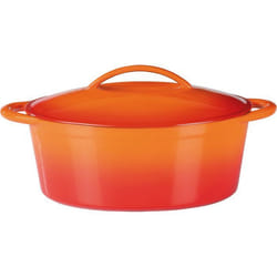 Cocotte en fonte massve - GSW - 33 x 25 cm- Orange - Ovale - Induction