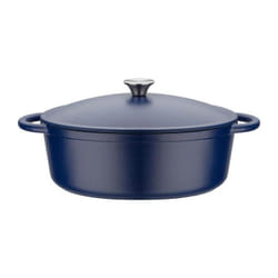 GSW - Cocotte fonte massive blue magic - 33 x 25 cm - Ovale - Induction - Bleu