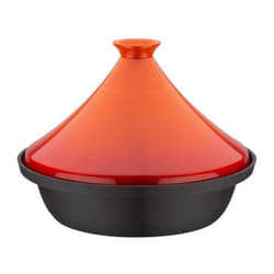 GSW - Tajine fonte massive 30 x 22 cm - Couvercle céramique - Induction - Orange