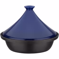 Tajine fonte massive - GSW - 30 x 22 cm - Couvercle céramique - Induction - Bleu