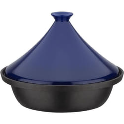 Tajine fonte massive - GSW - 30 x 22 cm - Couvercle céramique - Induction - Bleu