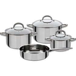 Batterie de cuisine 4 pcs - GSW - MONTREAL - 3 marmites et 1 poêle - Induction - Acier inoxydable