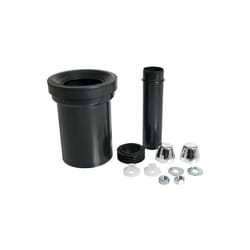 Robinetterie de branchement wc avec tuyau d'ecoulement 110 mm et bouchon chrome