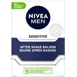 NIVEA Soin Homme - Baume Après-Rasage Sensitive 100ml, Apaisement Immédiat pour les Peaux Sensibles, Soin Hydratant