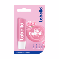 Labello Soft Rosé, Beaume pour les lèvres, Rose, Femmes, Universel, Hydratant, Protection, Adoucissant, 24 h
