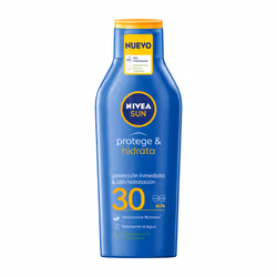 NIVEA Lait Solaire Protect &amp; Hydrate FPS 30 300ml, Lotion d’écran solaire, Corps, Bouteille, Hydratant, Nourrissant, Prot ...