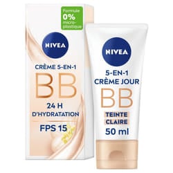 NIVEA Beauté Maquillage Visage - Essentiels BB Crème Hydratante Teinte Médium SPF15 50ml pour un teint naturel et protégé