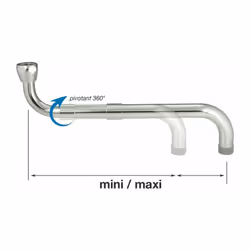 Description générale Le bec télescopique s'étend de 280 à 480 mm, offrant une grande flexibilité pour vos besoins d'arrosage. ...