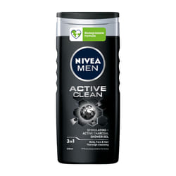 NIVEA Men Active Clean Doccia Shampoo 250 ml 2-en-1 Cheveux et corps Non-professionnel Hommes