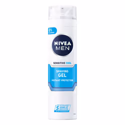 NIVEA COOLING SHAVING GEL, Gel de rasage, Hommes, Peau sensible, 200 ml, Protection, Apaisant, Bouteille