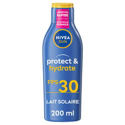 NIVEA SUN Lait Solaire Hydratant Protect & Hydrate SPF 30 - Crème de Soin pour une Protection Quotidienne contre les UVA/UVB - 200 ml