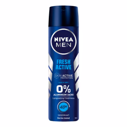 NIVEA FRESH ACTIVE, Hommes, Déodorant, Déodorant spray, Spray, 150 ml, 48 h