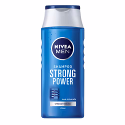 NIVEA Strong Power Shampoo, 250 ml, Shampoing, Non-professionnel, Hommes, Cheveux fins, Toutes les couleurs