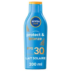 NIVEA Sun Care - Lait solaire Protect & Bronze SPF 30 pour un bronzage progressif et une protection efficace - 200 ml