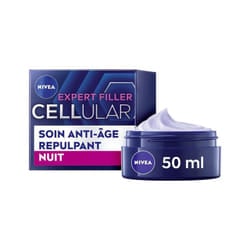 NIVEA Soin du Visage Crème de Nuit Anti-âge Repulpante 50 ml pour une Régénération Cellulaire et Peau Reboostée