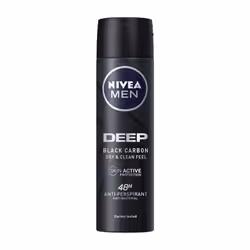 NIVEA Men Deep Black Carbon, Hommes, Anti-transpirant, Déodorant spray, Spray, 150 ml, 48 h