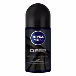 NIVEA MEN DEEP ROLL-ON, Hommes, Déodorant, Déodorant roll-on, Bouteille, 50 ml, 48 h