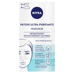 NIVEA Outils de Beauté - Patchs Visage Ultra Purifiants Fraîcheur pour Pores, Lot de 6 Patchs Soin de la Peau