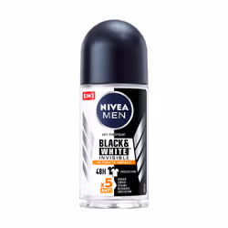 NIVEA BLACK & WHITE INVISIBLE ULTIMATE IMPACT, Unisexe, Déodorant, Déodorant roll-on, Bouteille, 50 ml, 1 pièce(s)