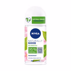 NIVEA Déodorant Femme Bille Naturally Good Green Tea Bio 50 ml, Femmes, Déodorant, Déodorant roll-on, Bouteille, 50 ml, 24 h