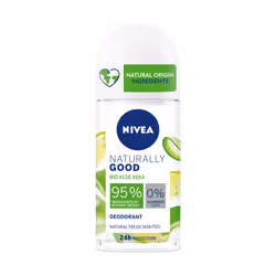 NIVEA Déodorant Femme Bille Naturally Good Aloe Vera Bio 50 ml, Femmes, Déodorant, Déodorant roll-on, Bouteille, 50 ml, 24 h