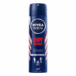 NIVEA Dry Impact, Hommes, Anti-transpirant, Déodorant spray, Spray, 150 ml, 48 h
