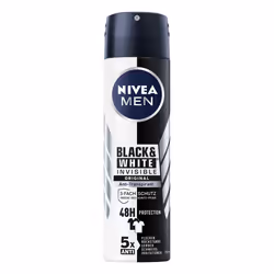 NIVEA Black & White Invisible Original, Hommes, Anti-transpirant, Déodorant spray, Spray, 150 ml, 48 h