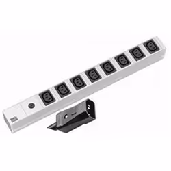 Bachmann 19'' 2m 8 IEC320 C13 H05VV-F 3G 1.50mm², 2 m, Aluminium, Noir, Argent, 8 sortie(s) CA, 10 A, Noir